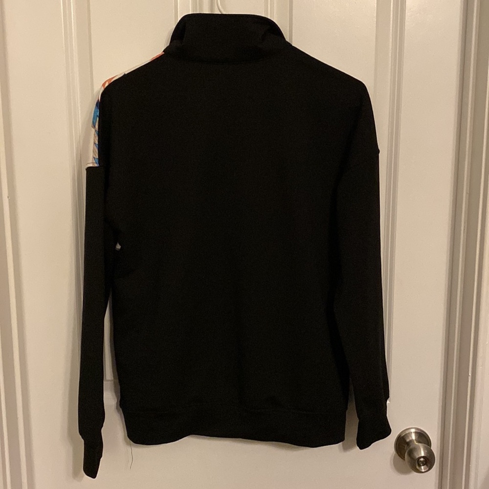 Aztec Quarter Zip black / multi color pullover - Picture 4 of 4